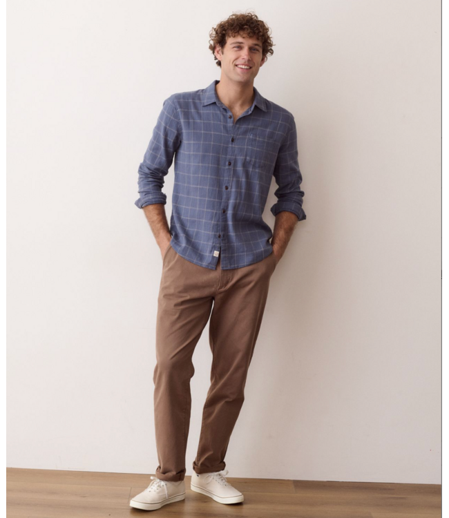 Classic Stretch Selvage Shirt- Navy Windowpane