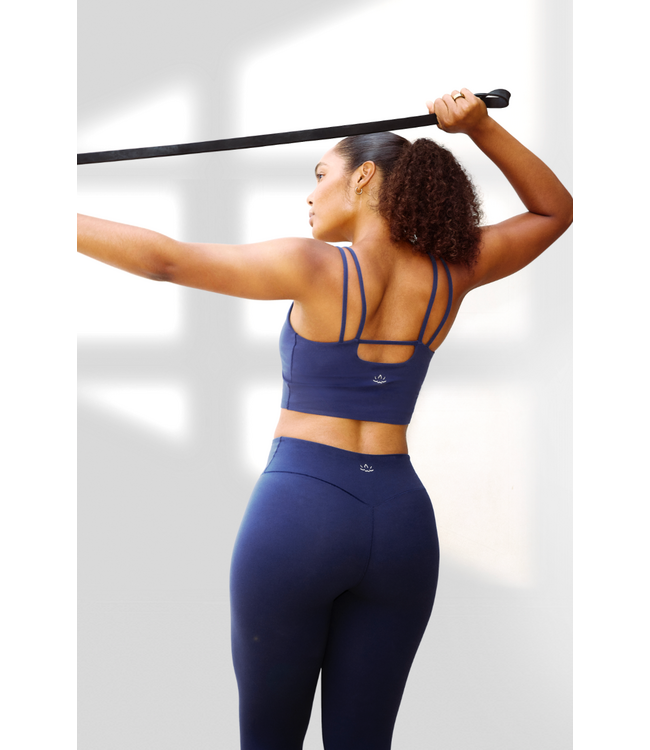 Glowzone High Waisted Midi Legging- Deep Ocean
