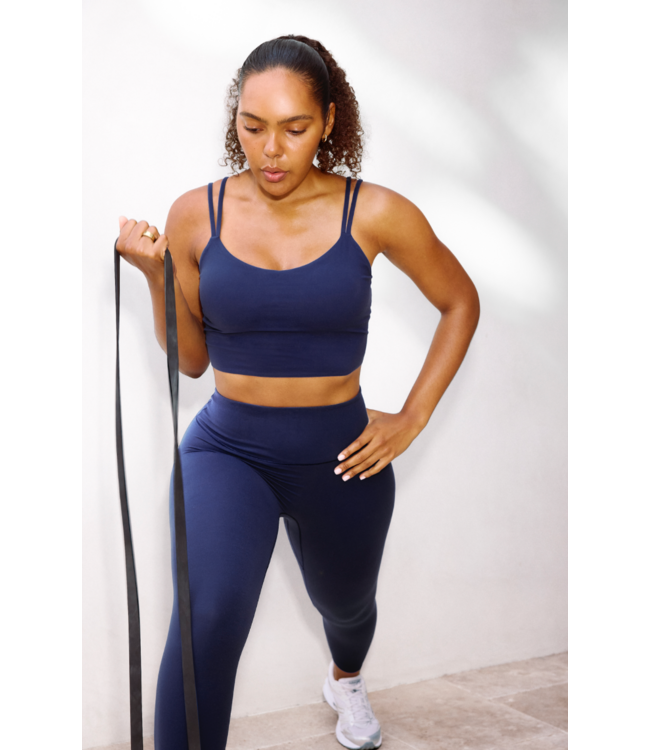 Glowzone High Waisted Midi Legging- Deep Ocean