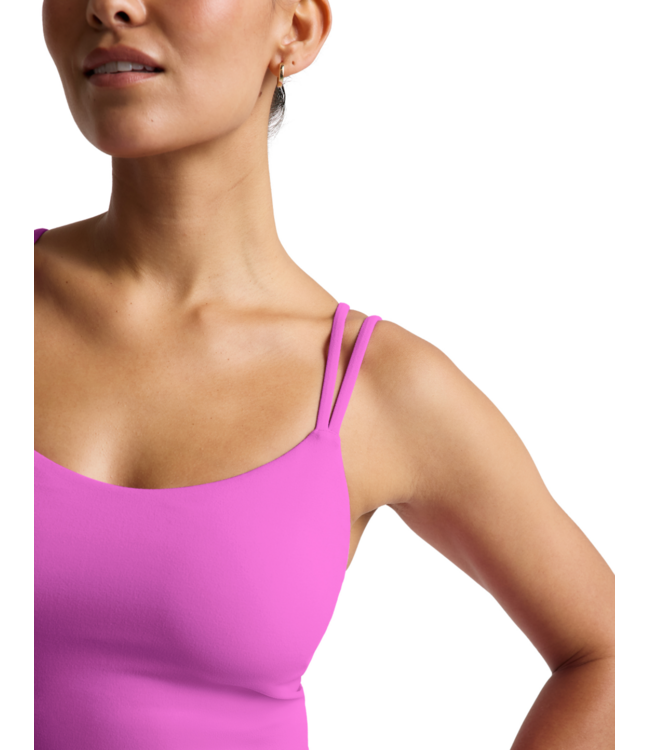 Glowzone Strappy Cropped Tank- Electric Fuchsia
