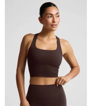 Beyond Yoga Glowzone Medium Impact Cropped Tank- Cocoa Plum