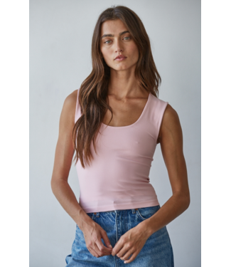 Double Layer Seamless Top- Powder Pink