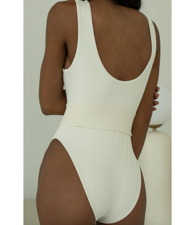 Kim Rib One Piece- Cream