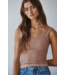 Seamless Scoop Neck Tank- Dark Taupe