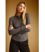 Half Snap Waffle Long Sleeve- Charcoal