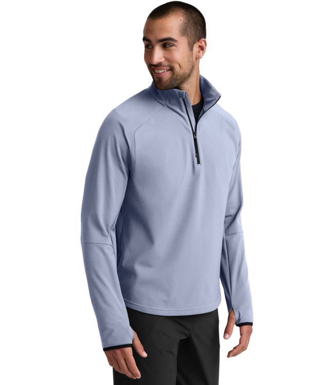 Pacer Fleece QZ Mens Pullover- Dusty Blue