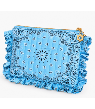 Bandana Ruffle Pouch- Sky Blue