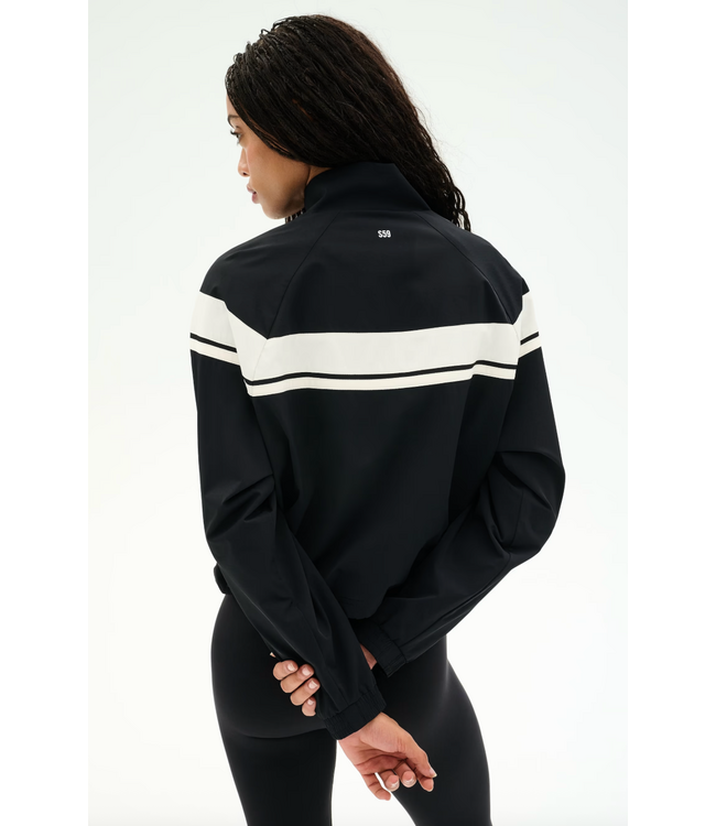 Morrison Nylon Twill Track Jacket- Black/Creme
