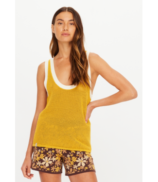 The Upside Fenway Wales Knit Tank- Yellow