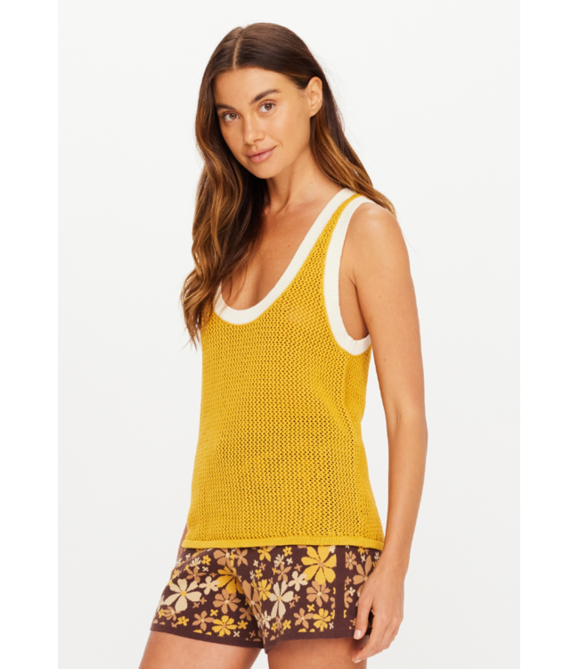 Fenway Wales Knit Tank- Yellow