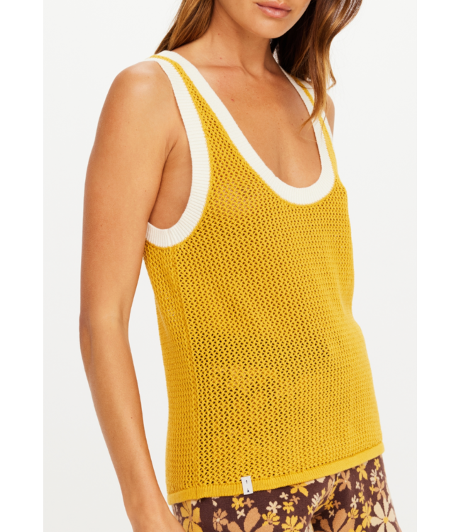 Fenway Wales Knit Tank- Yellow