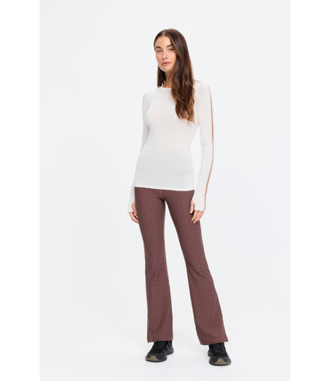 Merino Wool Long Sleeve Top- Natural