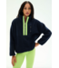 Reese Sherpa Half Zip Pullover- Indigo/Limeade