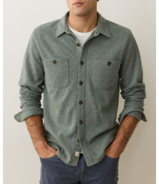 Marine Layer Pacifica Stretch Twill Overshirt- Olive