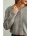 Round Neck Knit Cardigan- Grey