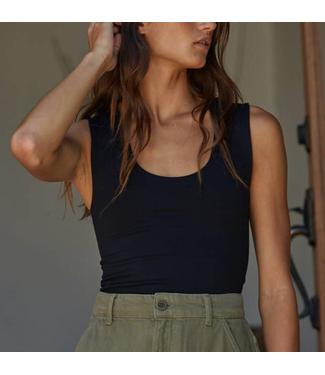 Double Layer Seamless Tank- Black