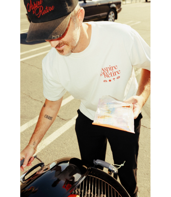 Aspire To Retire Tee- White