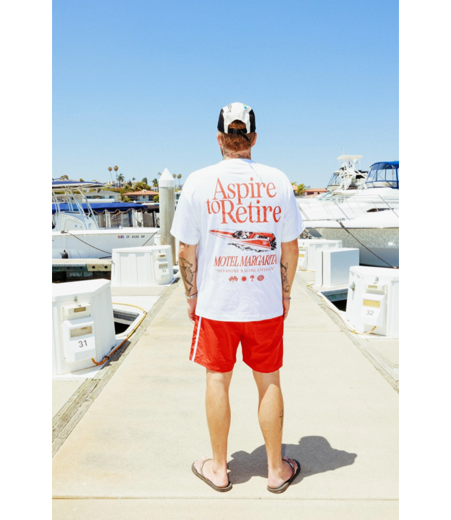 Aspire To Retire Tee- White