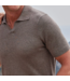 Ravello Summer Weight Linen Blend Polo- Brown