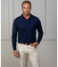 Bellagio Three Button Long Sleeve Merino Polo- Navy