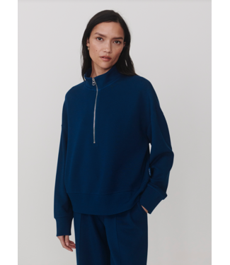 Varley Mavis Mock Neck Sweat- Sea Blue