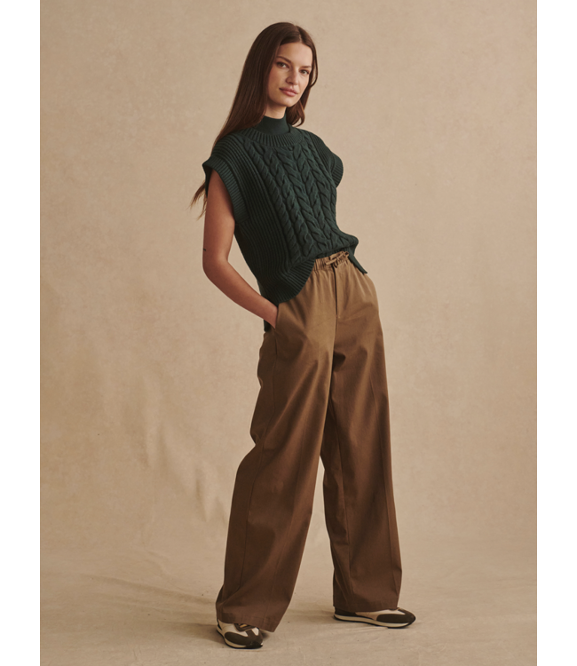 Lima Wide Leg 31- Teak Olive