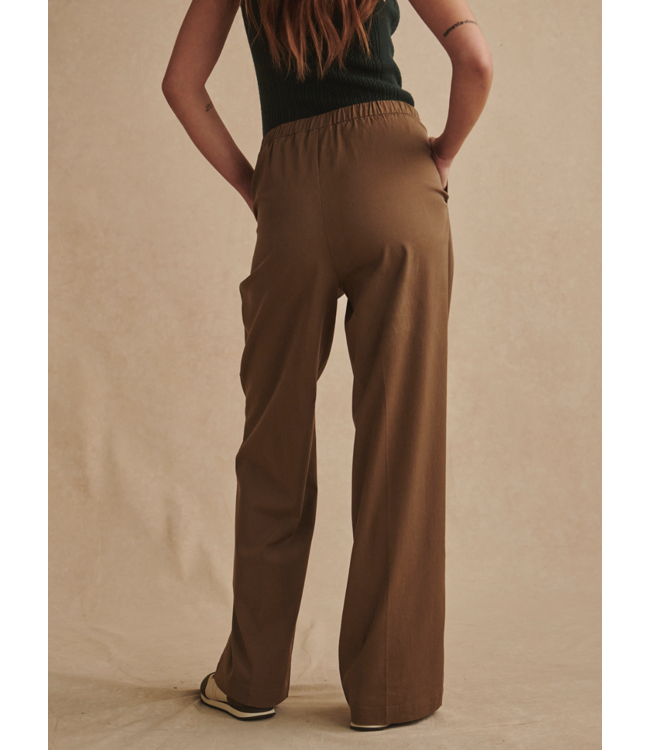 Lima Wide Leg 31- Teak Olive