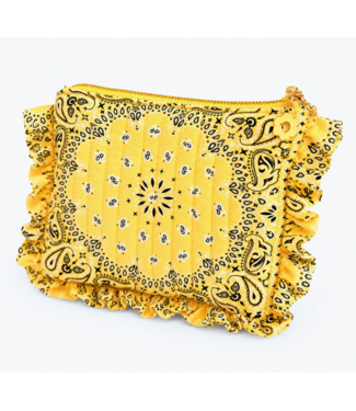 Bandana Ruffle Pouch- Butter Yellow