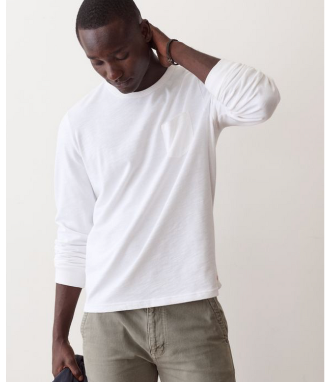 Luxe Slub Pocket Tee- White