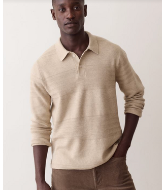 Marine Layer Rugby Sweater Polo- Driftwood