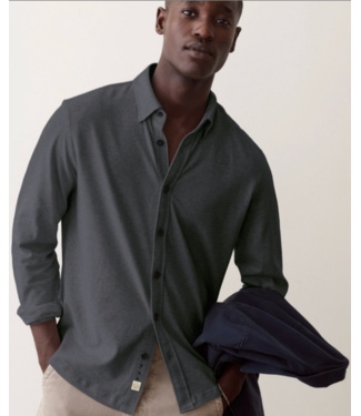Marine Layer Luxe Jersey Shirt- Asphalt