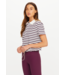 Sophie Cropped Polo Shirt- Stripe