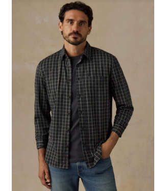Faherty Brand Coastline Knit Shirt- Charcoal Sage Check