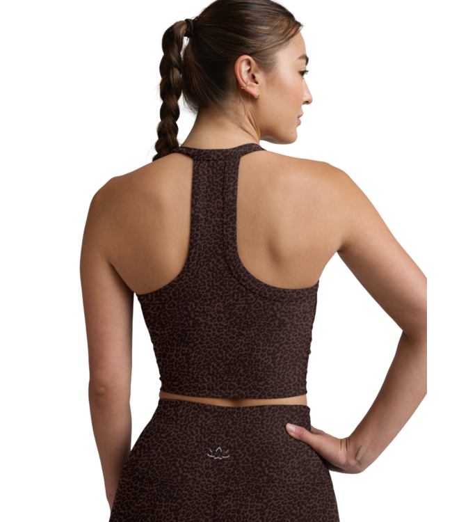 Softmark On The Up Cropped Tank- Cocoa Plum Leopard