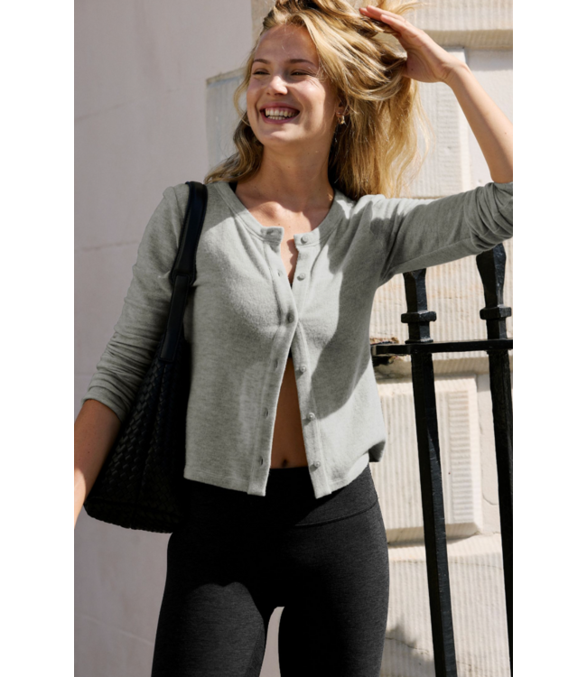 Luxelayer Fitted Cardigan- Heather Gray