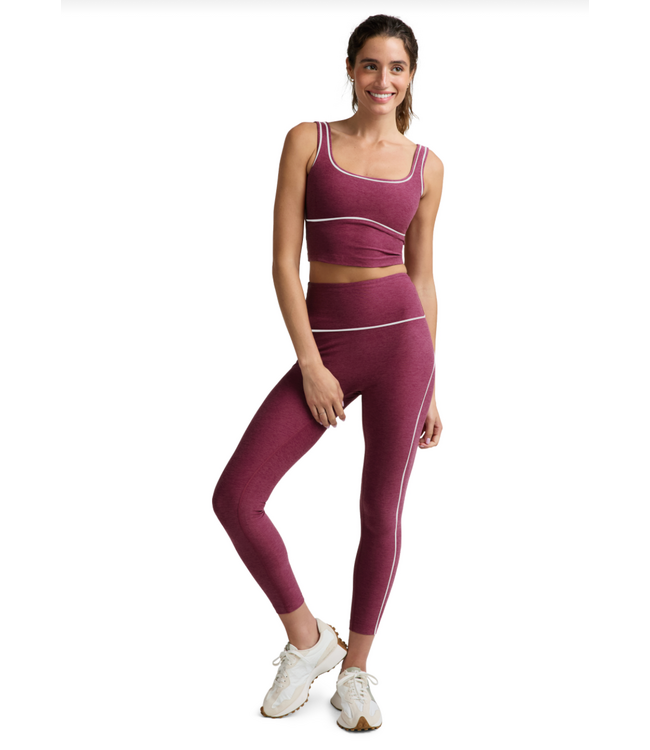 Spacedye Dynamic High Waisted Legging- Pomegranate Heather