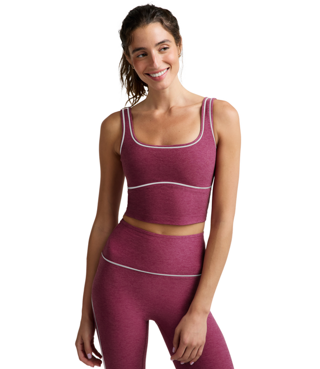 Spacedye Dynamic Crop Tank- Pomegranate Heather