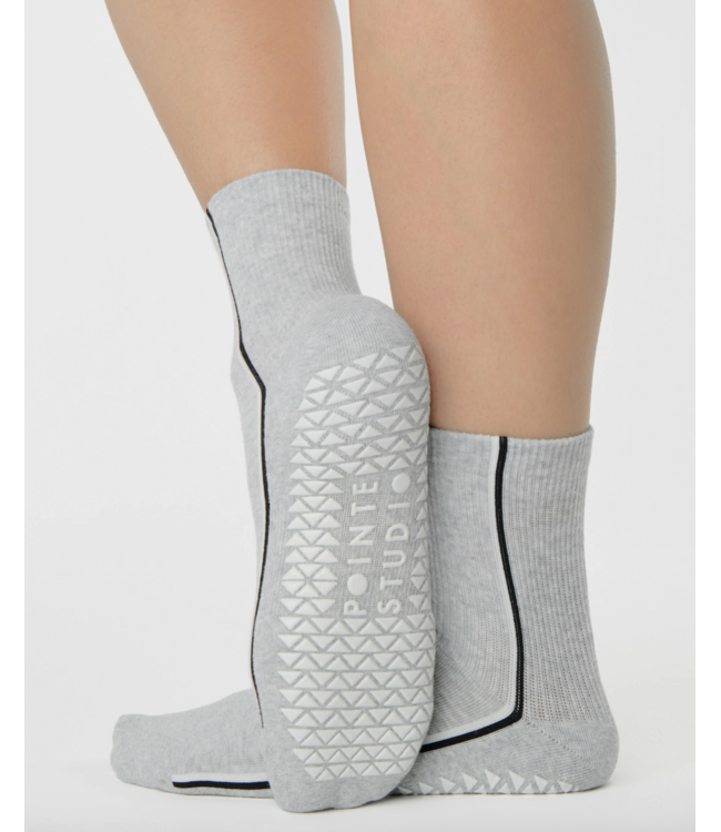 Race Ankle Grip Sock- Heather Grey