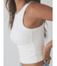 Ribbed High Neck Brami- White