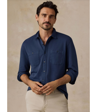 Faherty Brand Field Knit Shirt- Abyss Navy