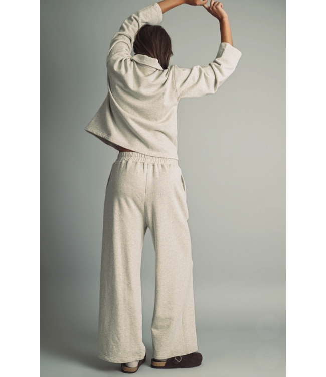 French Terry Sweat Pants- Melange Grey