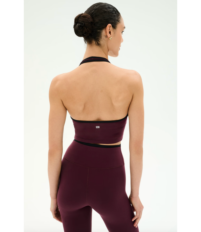 Rory Airweight Halter Bralette- Dark Cherry/Black