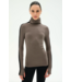 Jackson Rib Full Length Turtleneck- Lentil/Black