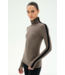 Jackson Rib Full Length Turtleneck- Lentil/Black