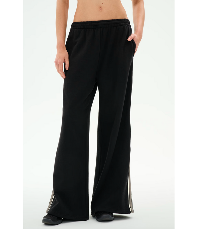Dallas French Terry Wide Leg Sweatpant- Black/Lentil