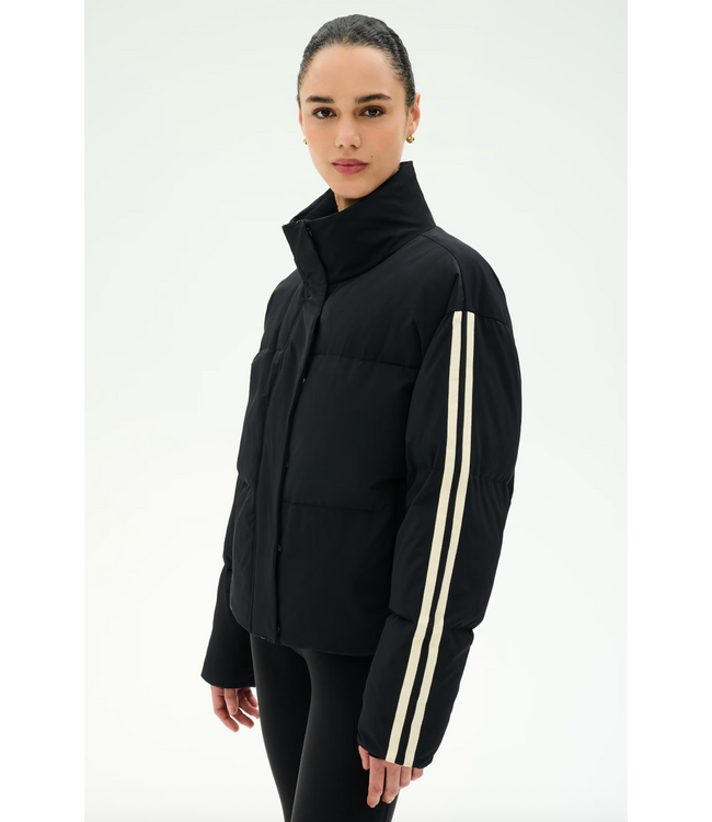 Maeve Puffer Jacket- Black/Creme
