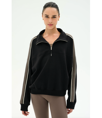 Splits59 Goldie French Terry Oversized Half Zip- Black/Lentil