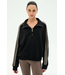 Goldie French Terry Oversized Half Zip- Black/Lentil