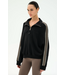 Goldie French Terry Oversized Half Zip- Black/Lentil