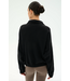 Goldie French Terry Oversized Half Zip- Black/Lentil